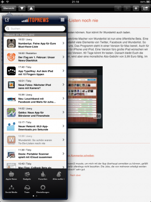 iTopnews-App iPad 2