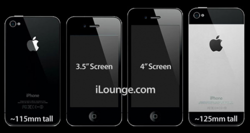 iLounge Rendering iPhone 5 Vergleich aktueller u neuer Screen
