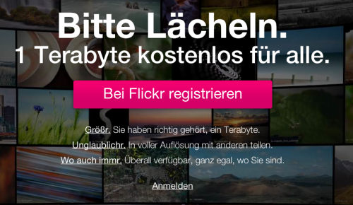 Flickr deutsche Homepaage