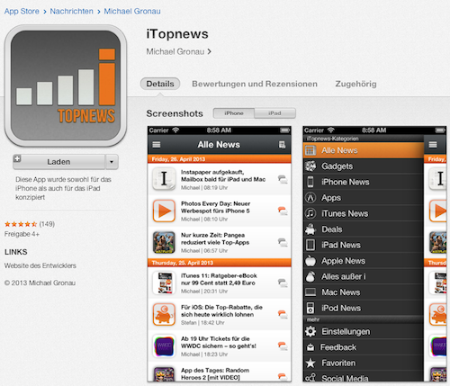 In eigener Sache: Update für die iTopnews-App