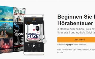 Audible: Hörbuch-Service drei Monate Abo zum halben Preis