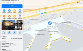 Apple Maps neu mit Indoor-Karten des Frankfurter Flughafens