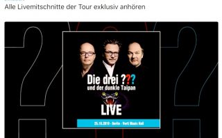 Die drei ???: Apple Music bringt 21 exklusive Live-Mitschnitte