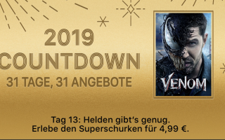 31 Tage, 31 Angebote: Heute Marvel-Film „Venom“ nur 4,99 Euro in 4K