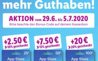 iTunes-Karten günstiger: Endlich wieder 20 % Bonus // UPDATE