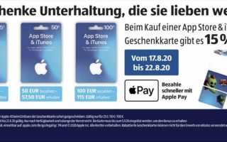 Aldi Süd: Ab Montag 15 Prozent Bonus auf iTunes-Karten