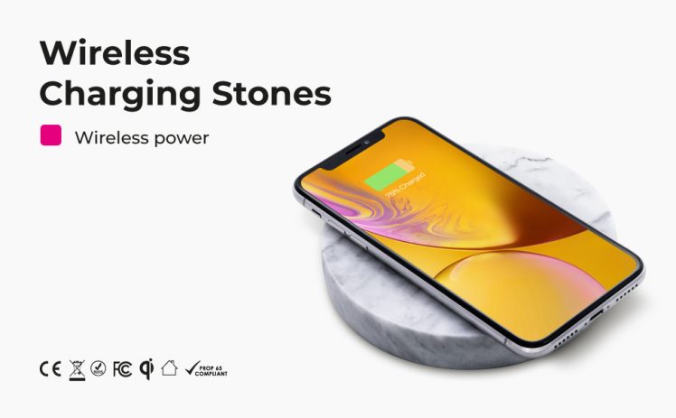 EINOVA Ladestein induktives Laden Naturstein