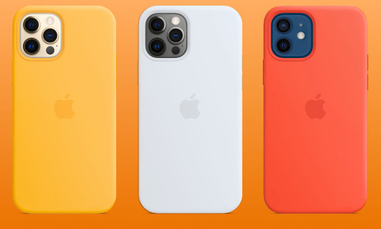 iPhone 12 Silikon Case in neuen Farben Sonnenblume, Wolkenblau, Leuchtorange 2021