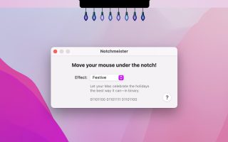 App des Tages: Notchmeister hängt Weihnachts-Deko an MacBook-Notch auf