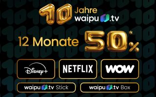 Waipu.tv: Alle Pakete zum halben Preis – auch mit Disney, Netflix, WOW