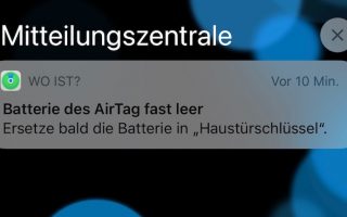 AirTags: Batterie nach drei Monaten leer, Apple warnt