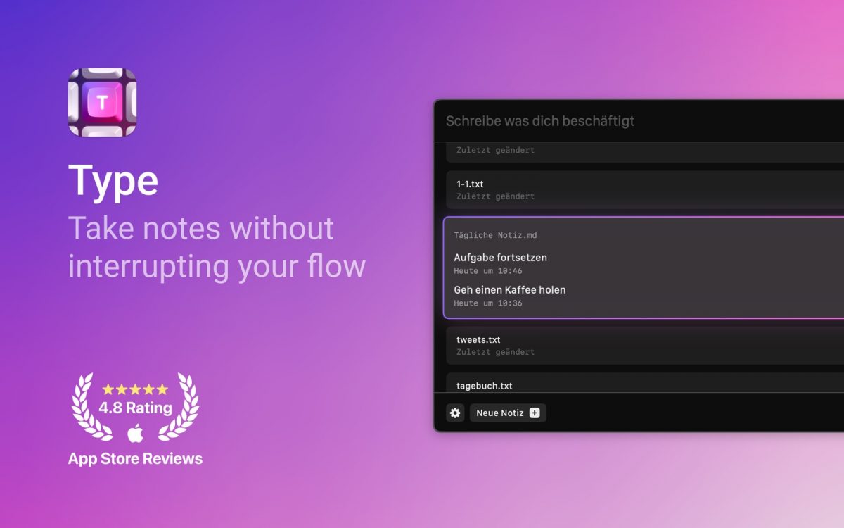 App des Tages: „Quick Note Taking – Type“ – iTopnews.de
