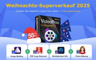 VideoProc Converter AI: 55 % Xmas Rabatt auf lebenslange Lizenzen